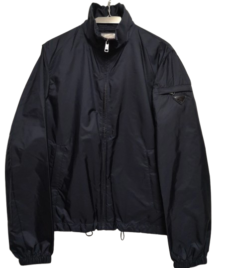 Black Zip Front Drawstring Wind Jacket