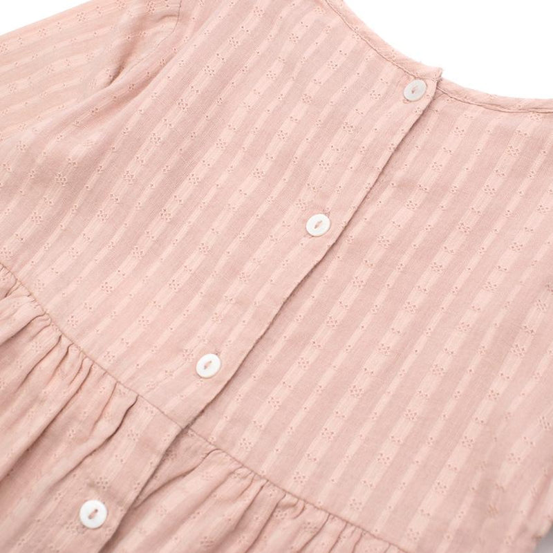 Bonnet a Pompon Pink Long Sleeve Patterned Dress