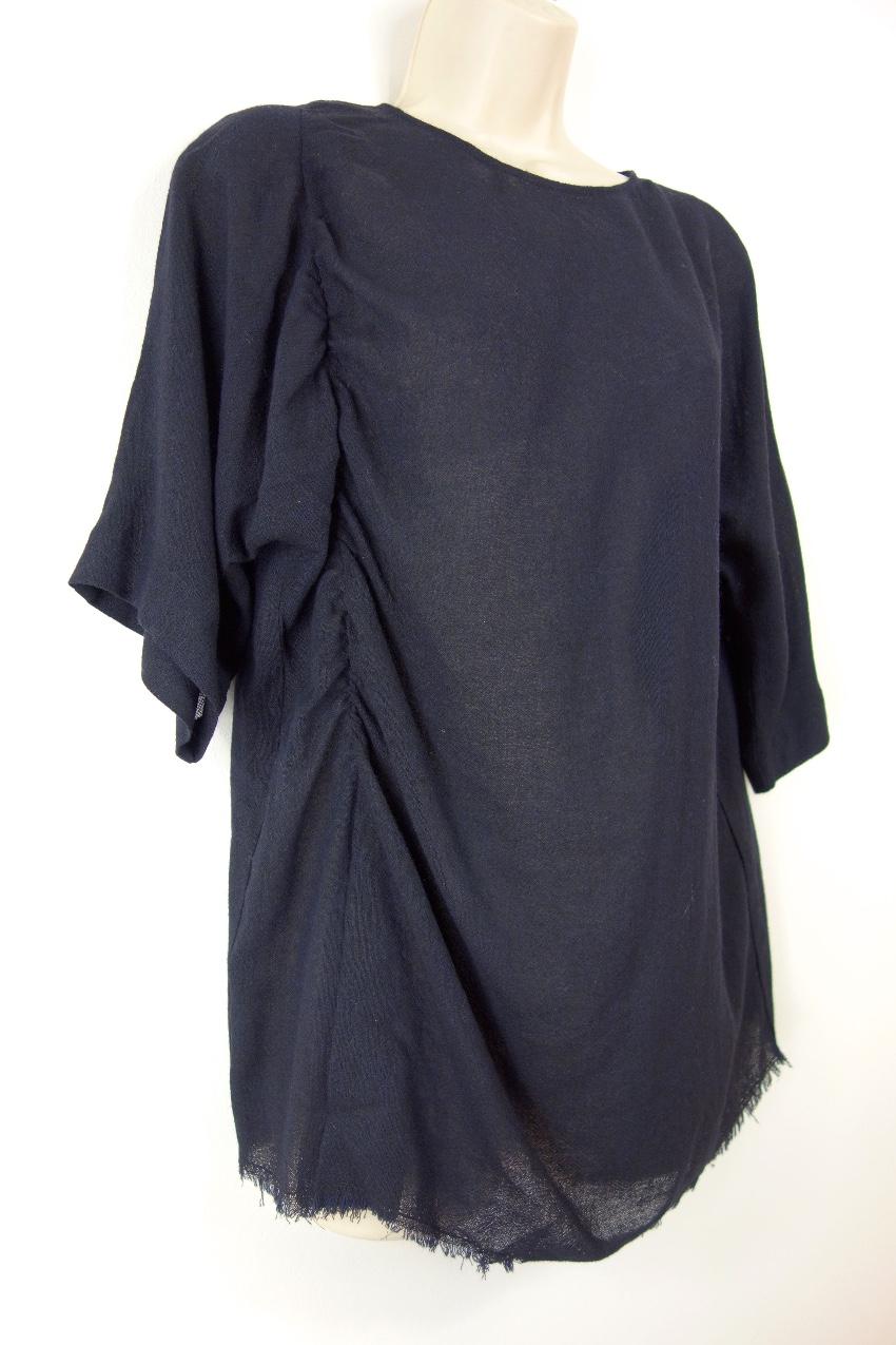 Bimba Y Lola Black Ruched Detail Crew Neck Top