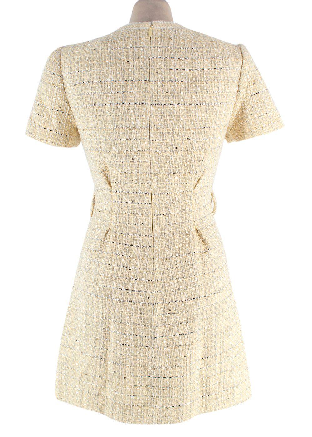 Self Portrait Yellow Boucle Mini Dress