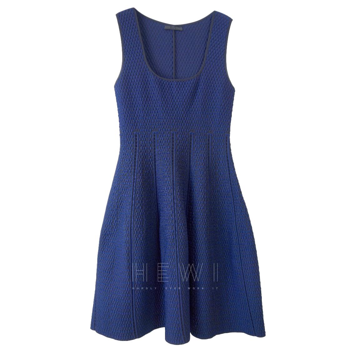 RVN Blue Textured Skater Dress