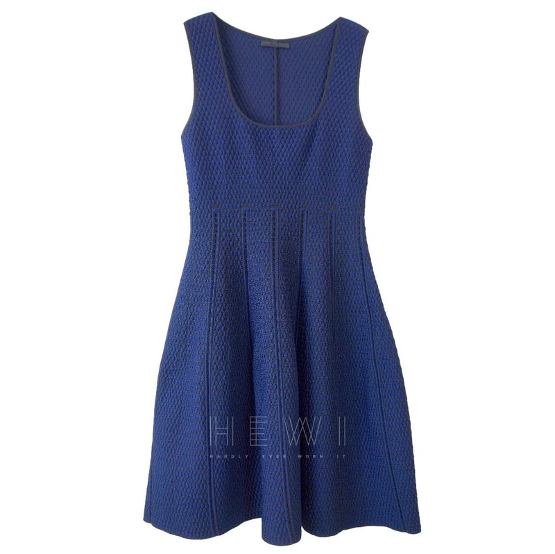 RVN Blue Textured Skater Dress