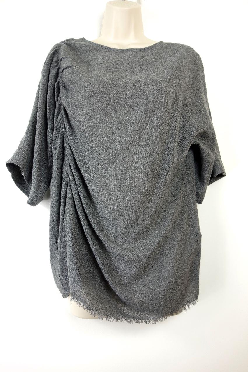 Bimba Y Lola Grey Ruched Oversize Top