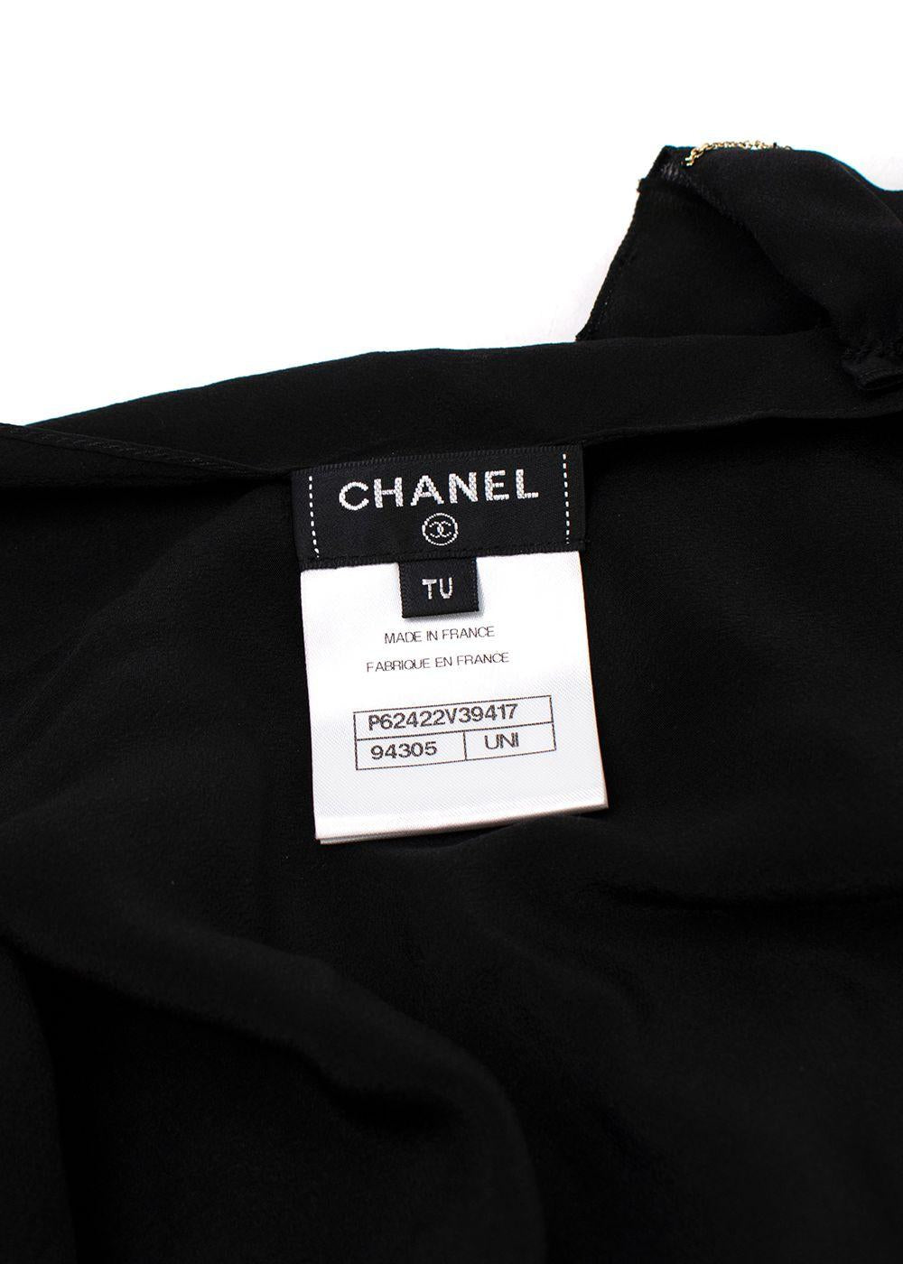 Chanel Black & Gold Tiered Chain Trimmed Scarf Top
