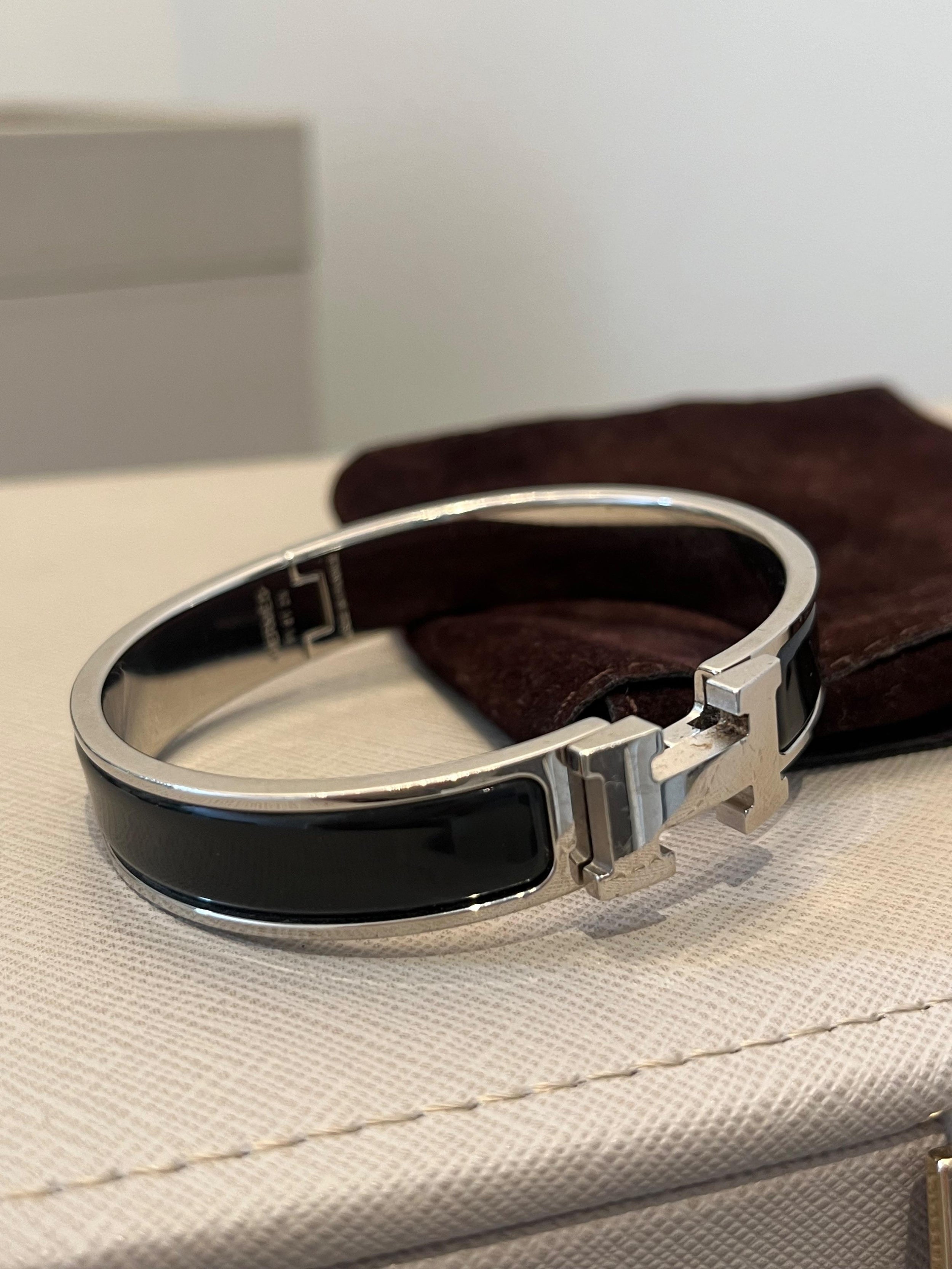Hermes Black Clic Clac H Bracelet