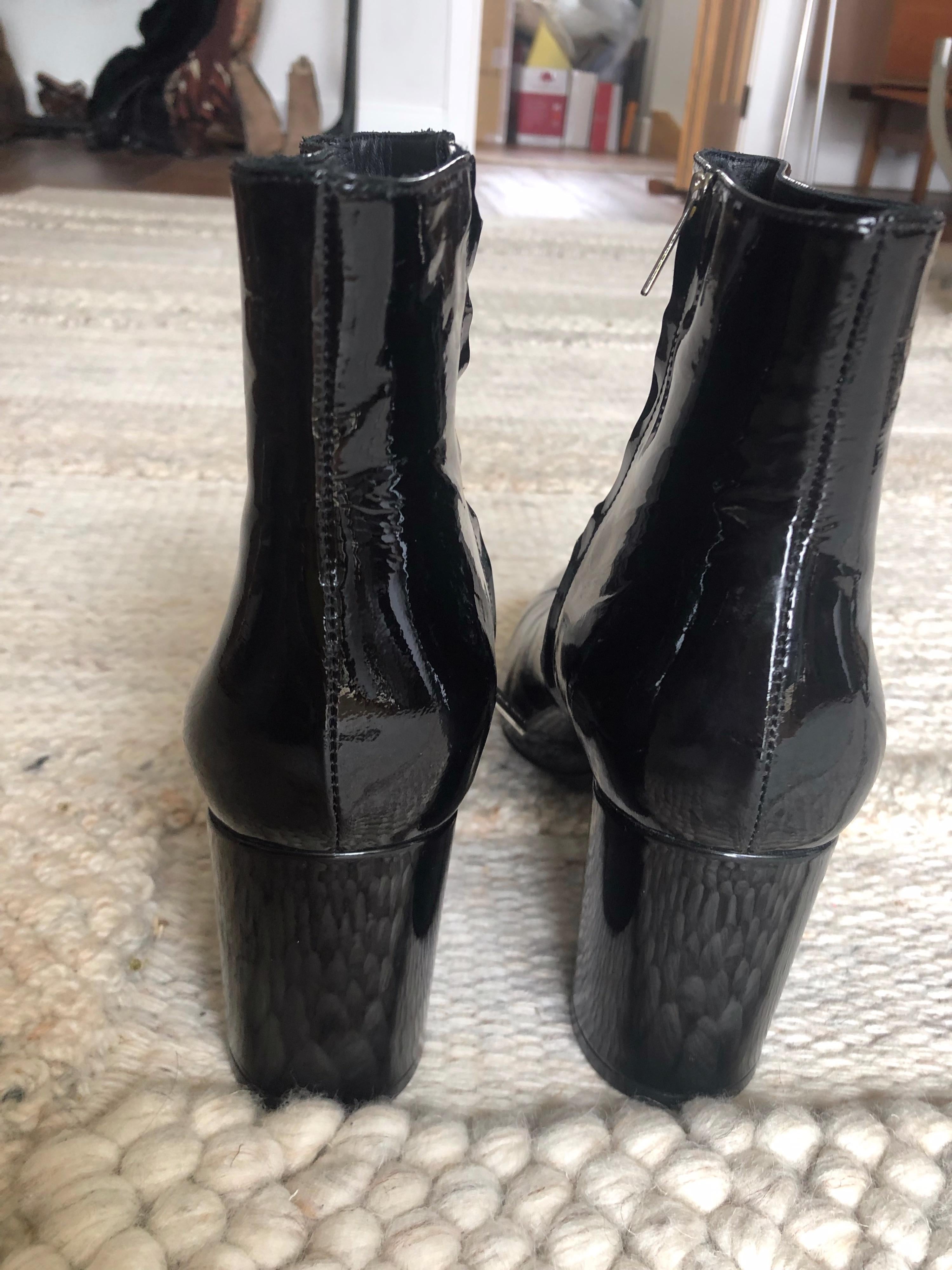 Black Patent Ankle Boots