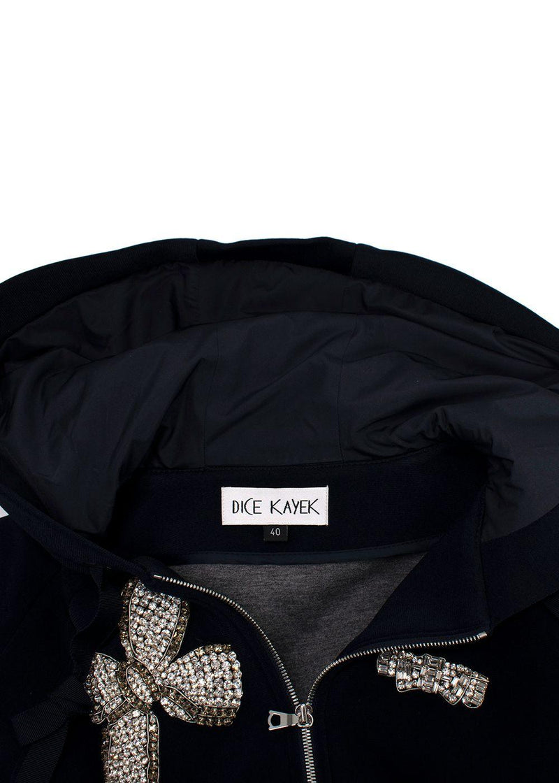 Dice Kayek Crystal Bow Embellished Puff Sleeve Jacket