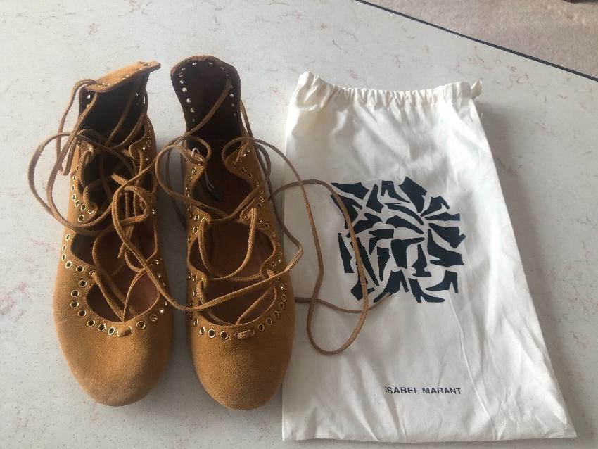 Isabel Marant Leo embellished suede ballerinas