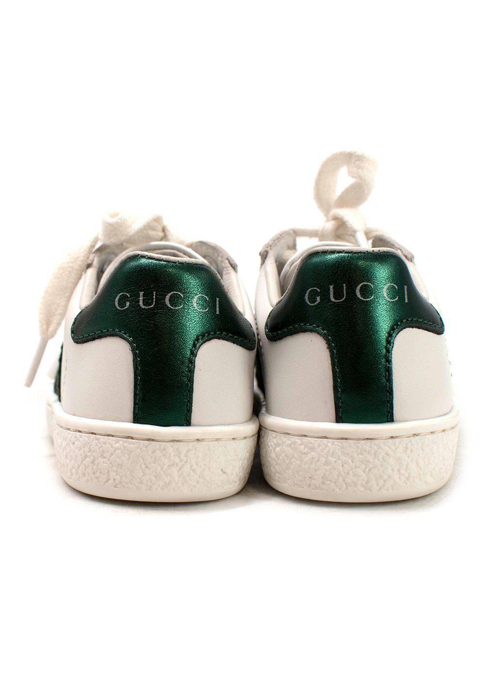 Gucci White Infants New Ace Lace Up Trainers