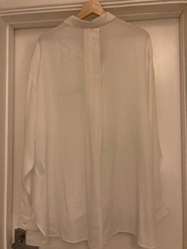 embellished pocket white silk blend summer shirt