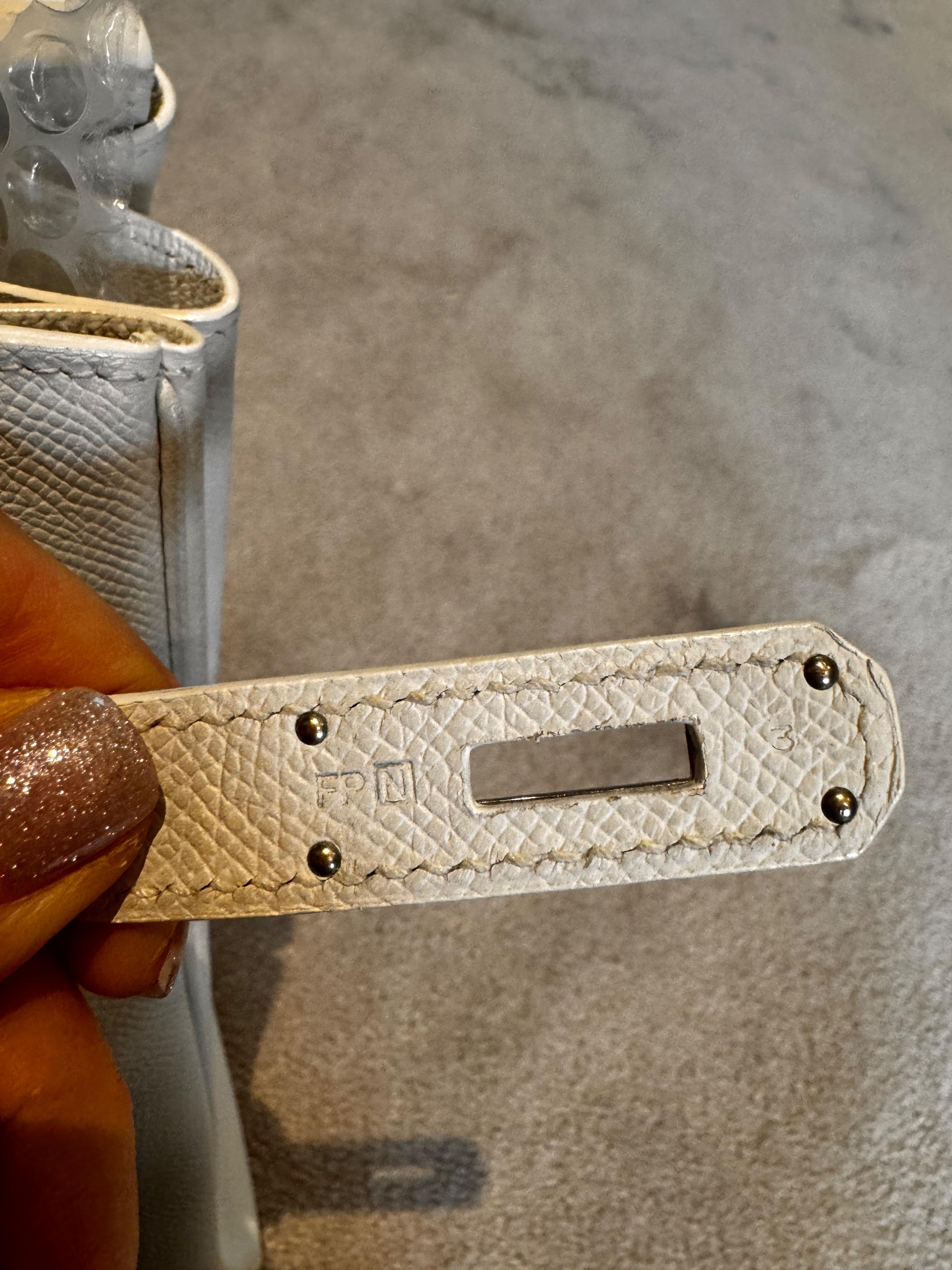 Hermes White Birkin 40 Retourne with Palladium Hardware