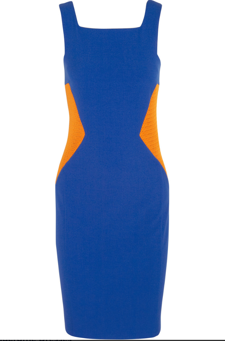 Chalayan Blue Mesh Insert Stretch-Crepe Dress