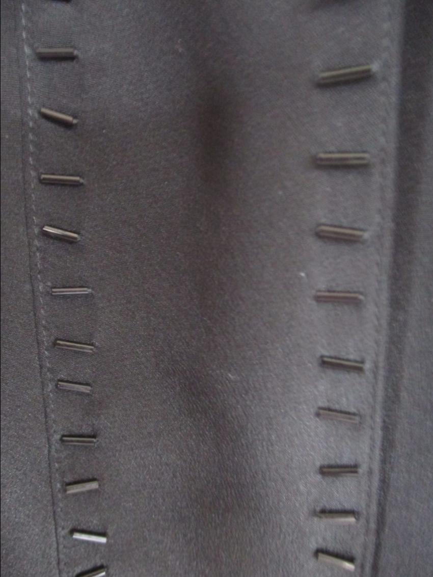 Donna Karan Black 100% Silk Tunic Long Top Made in Italy