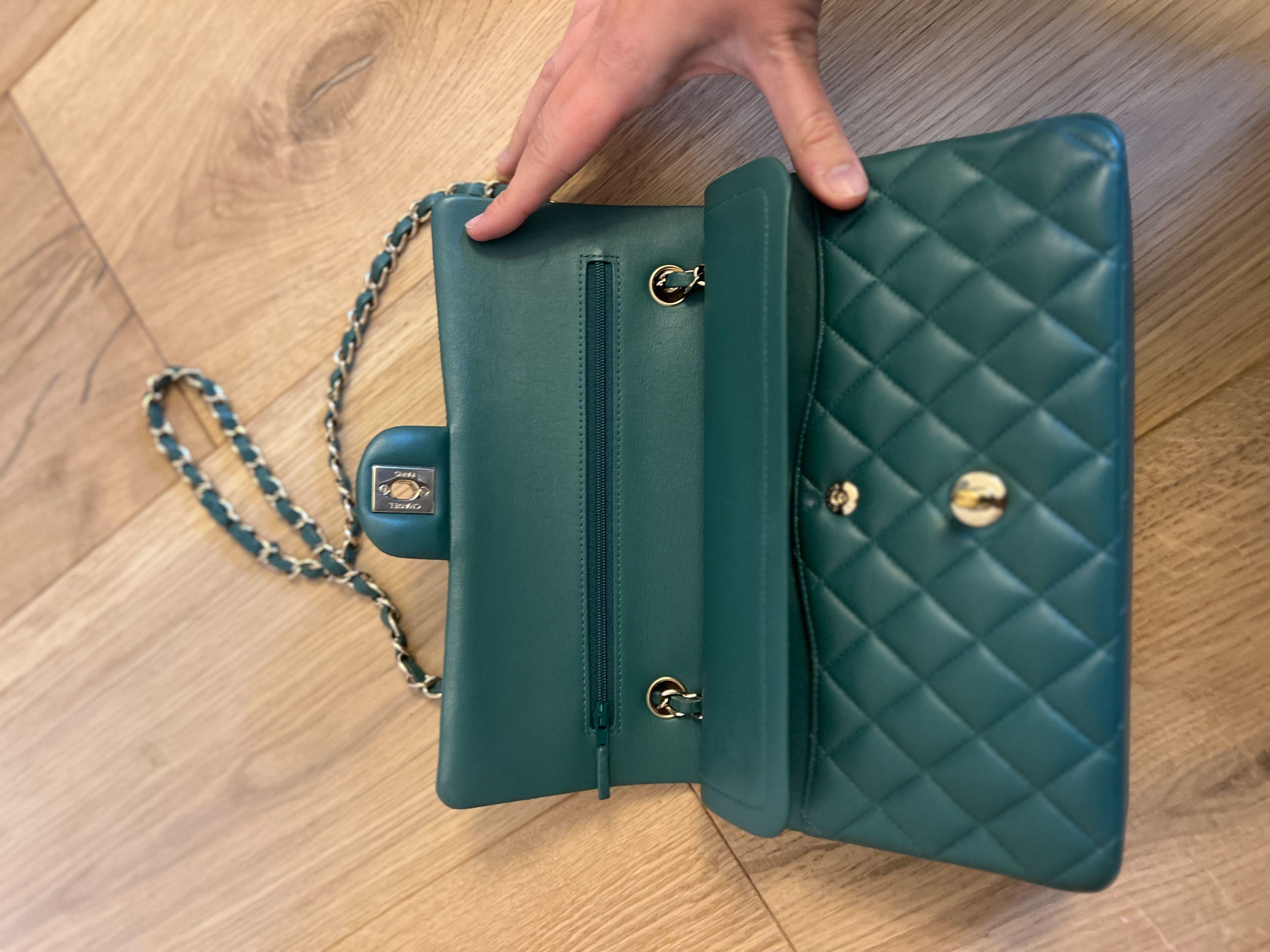 Chanel Teal Green Medium Quilted Flap Bag