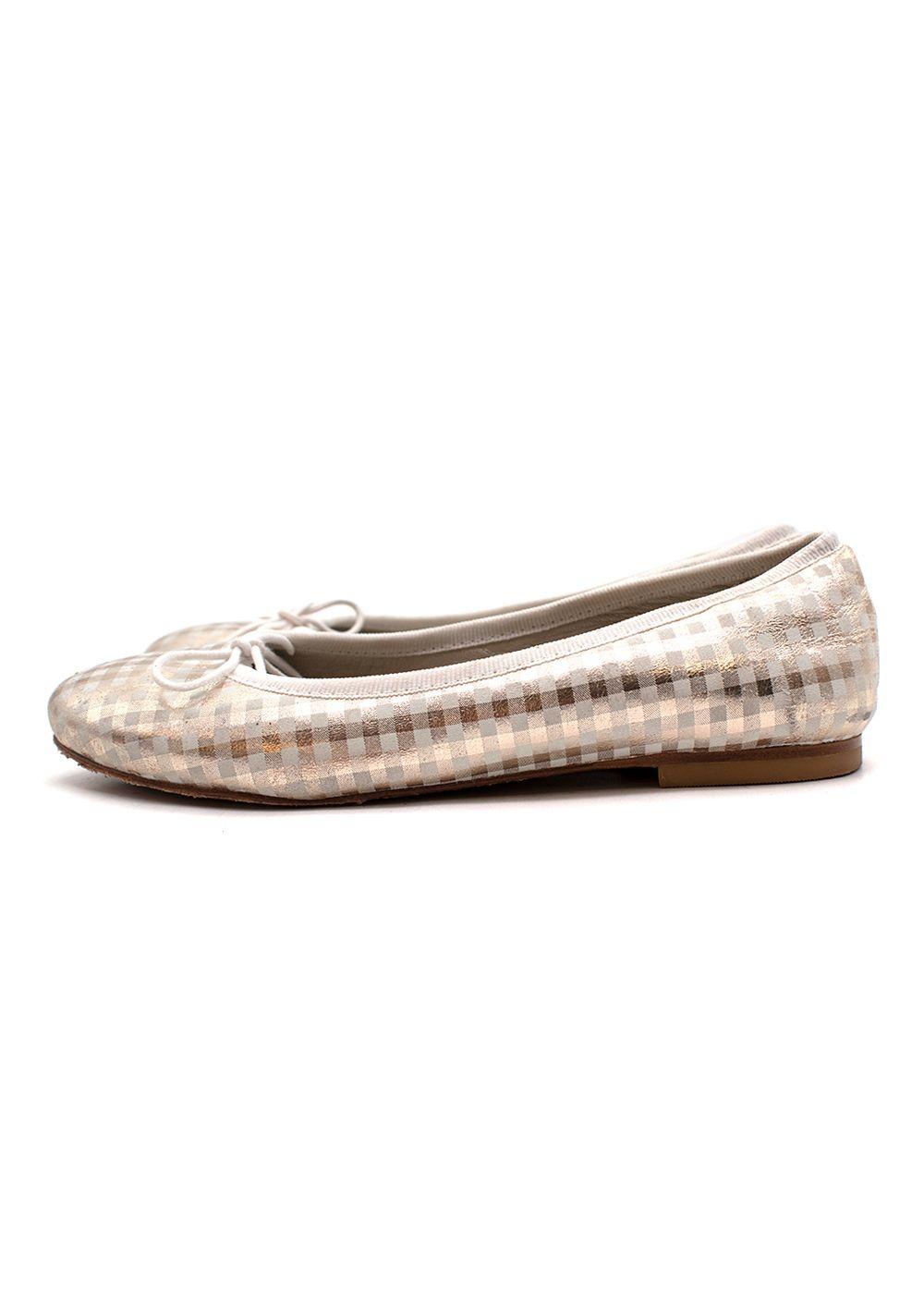 Kids 34 plaid ballerinas