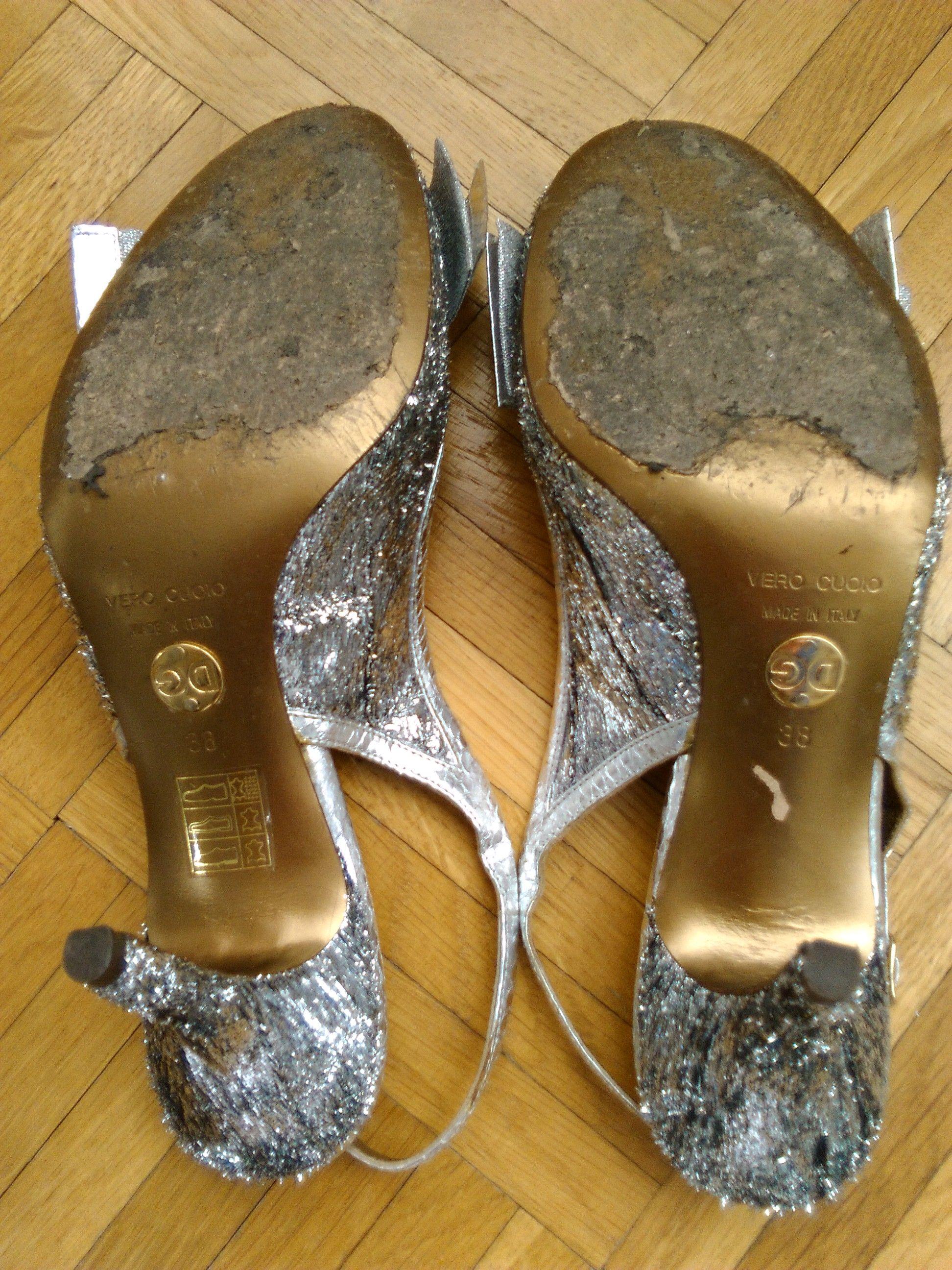 Silver lurex slingback heeled pumps