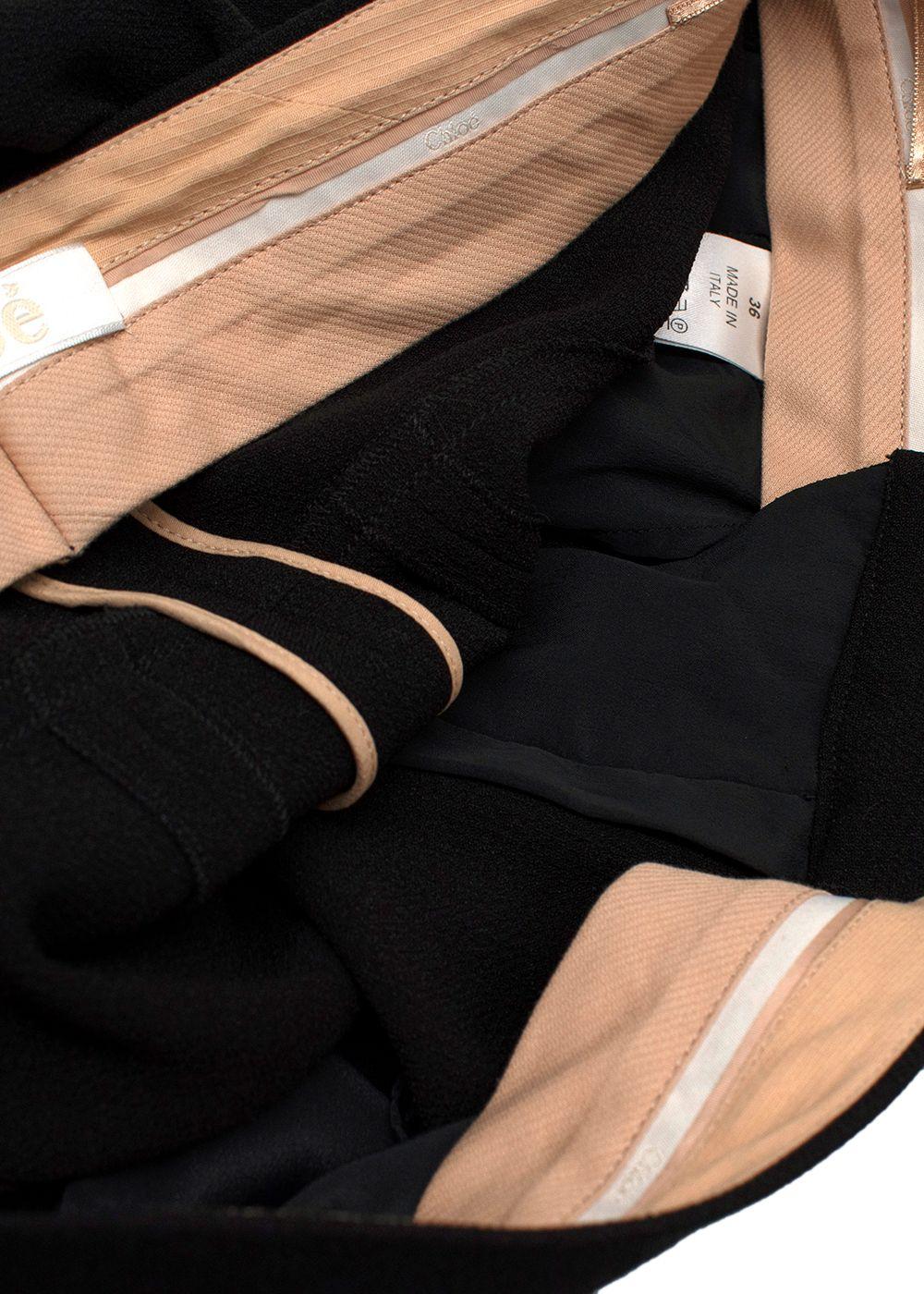 Chloe Black Crepe Trousers with Hook and Eye Closure