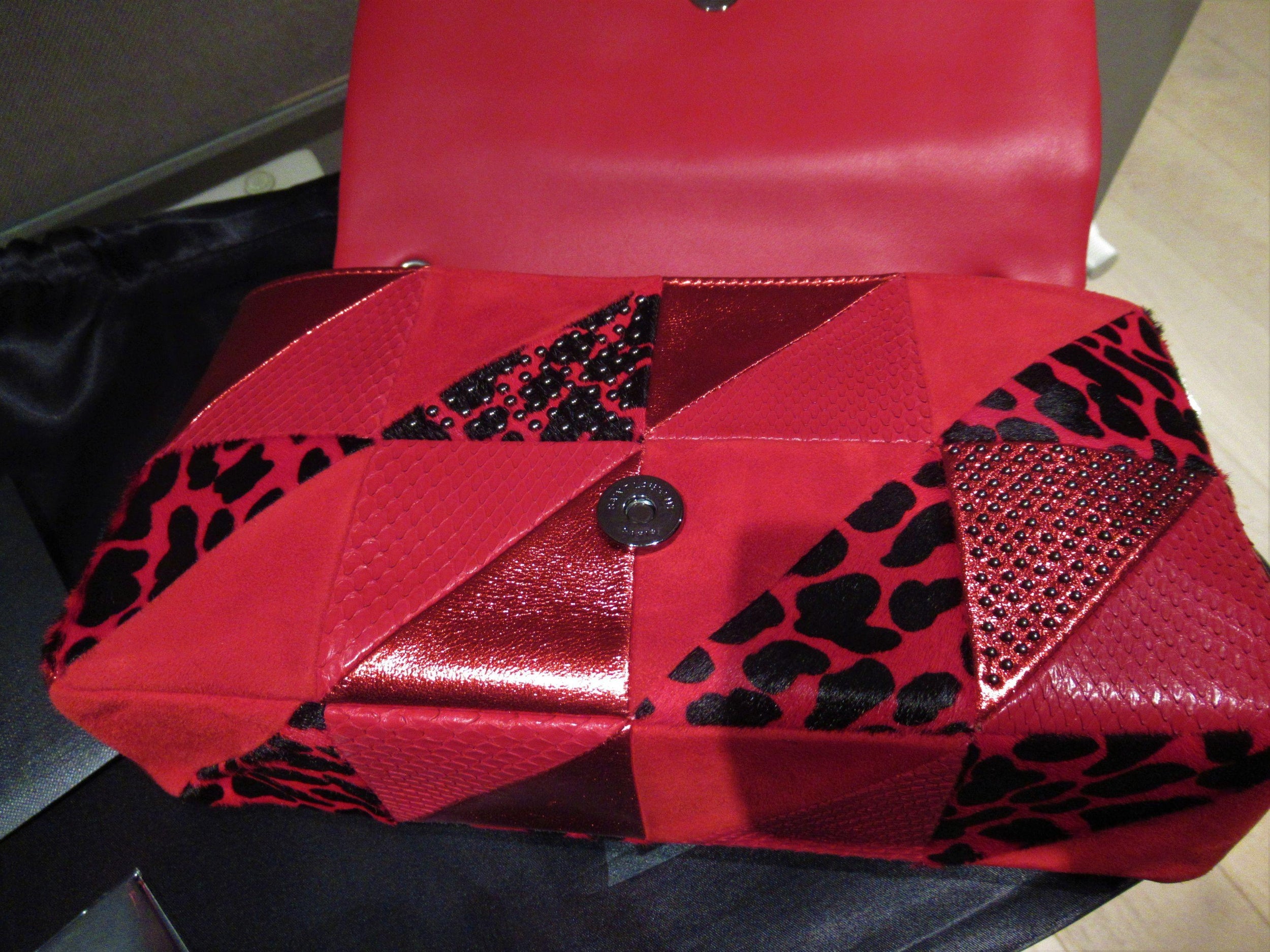 Red Mix & Match Jamie Patchwork Bag