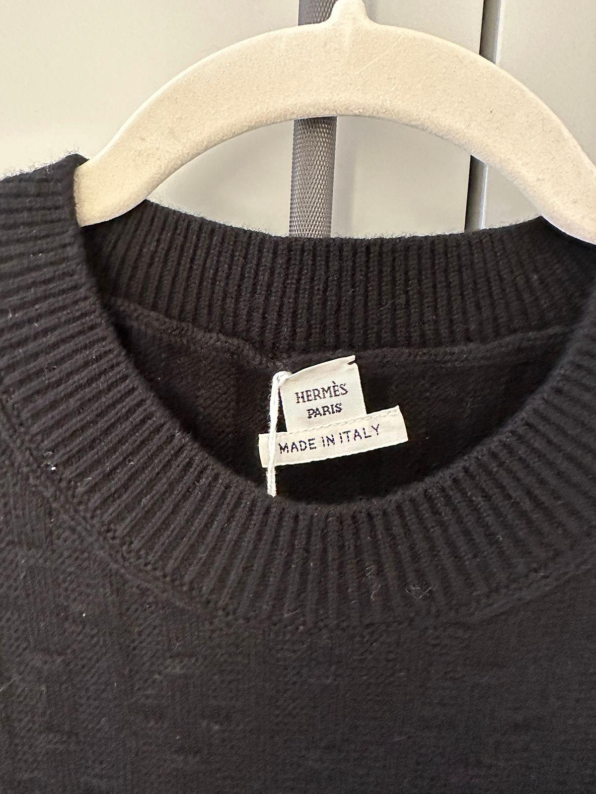 Hermes Black H Embossed Wool Dress