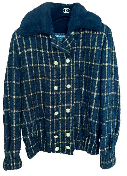 Black And Gold Wool Bomber Jakcet · HEWI