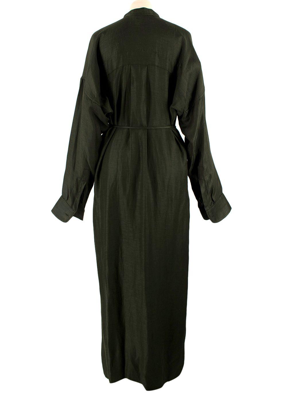 Bondi Born Notched-Neck Khaki Maxi Dress