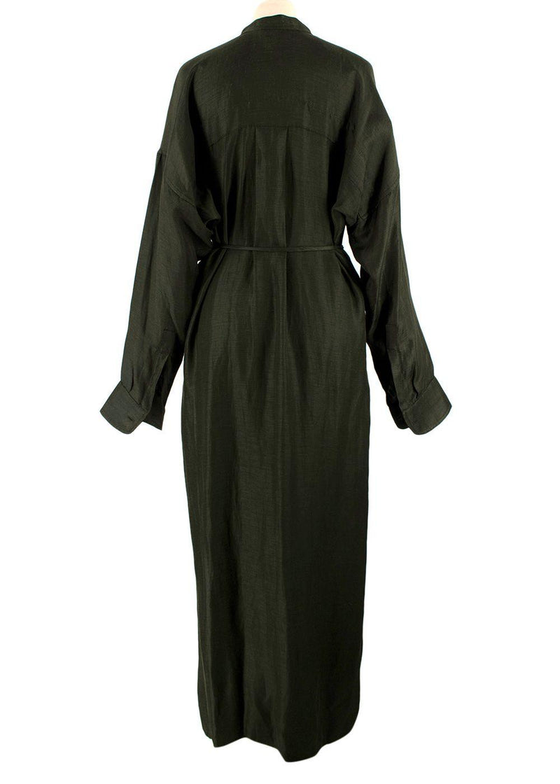 Bondi Born Notched-Neck Khaki Maxi Dress