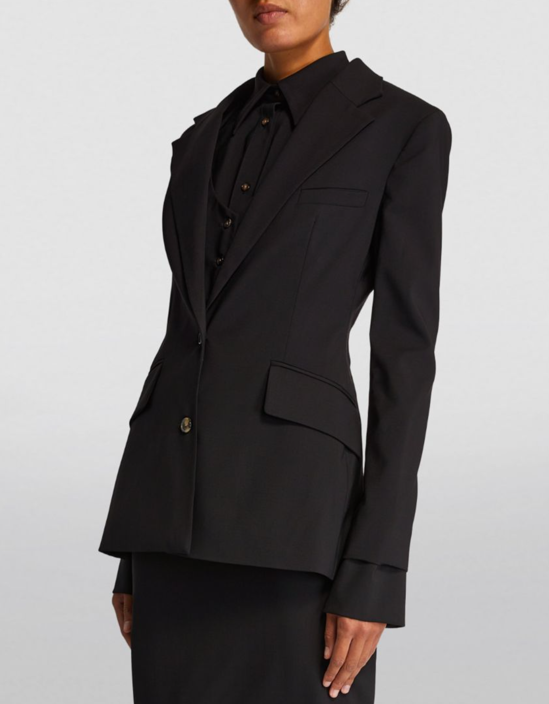 A.W.A.K.E Mode Cut-Out Tailored Blazer With Shirt and Vest Insert