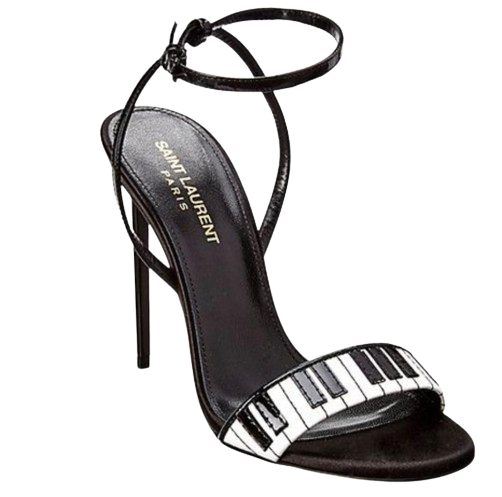 Saint Laurent Black Piano Keyboard Heels