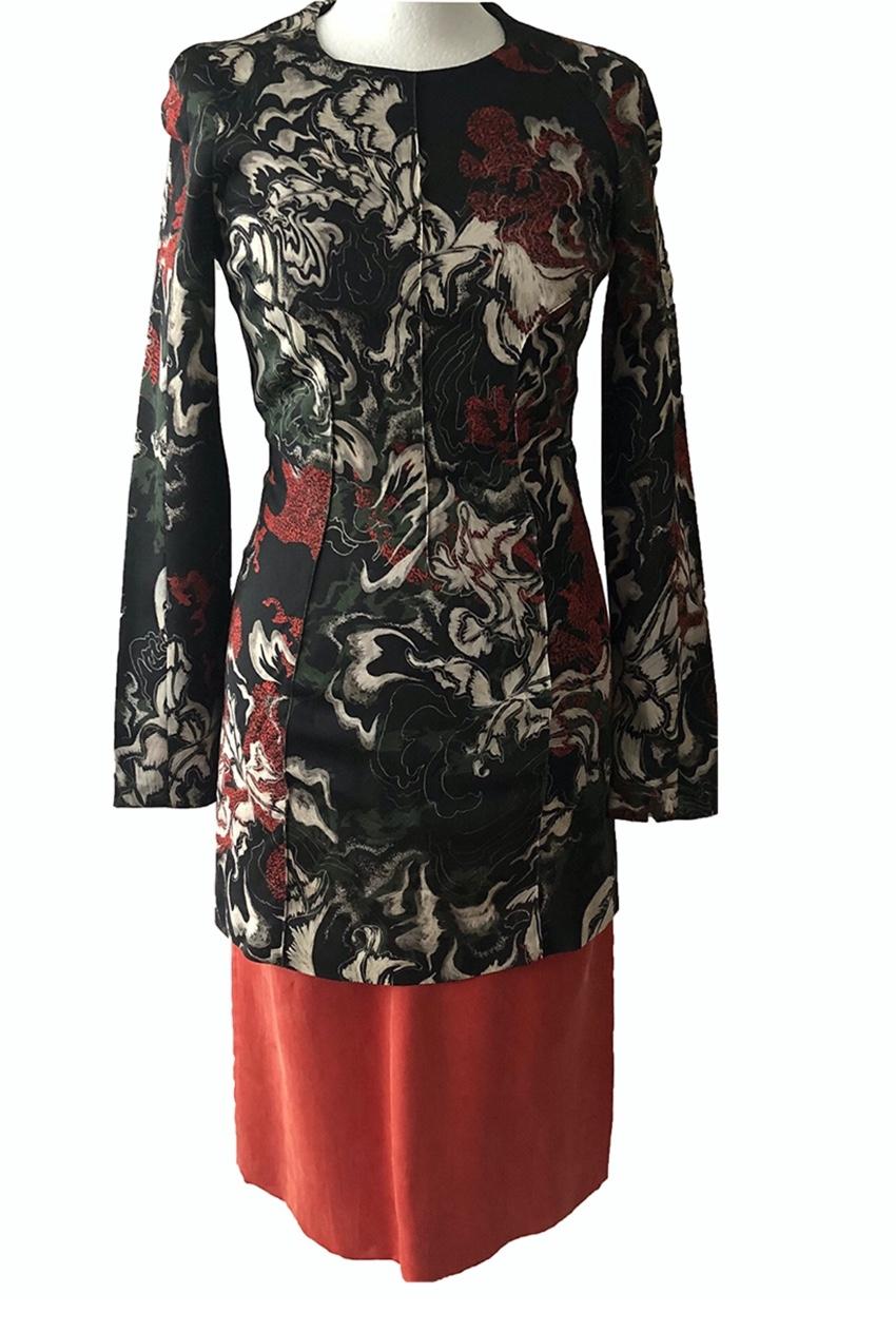 Cedric Charlier Multicoloured Satin Dress