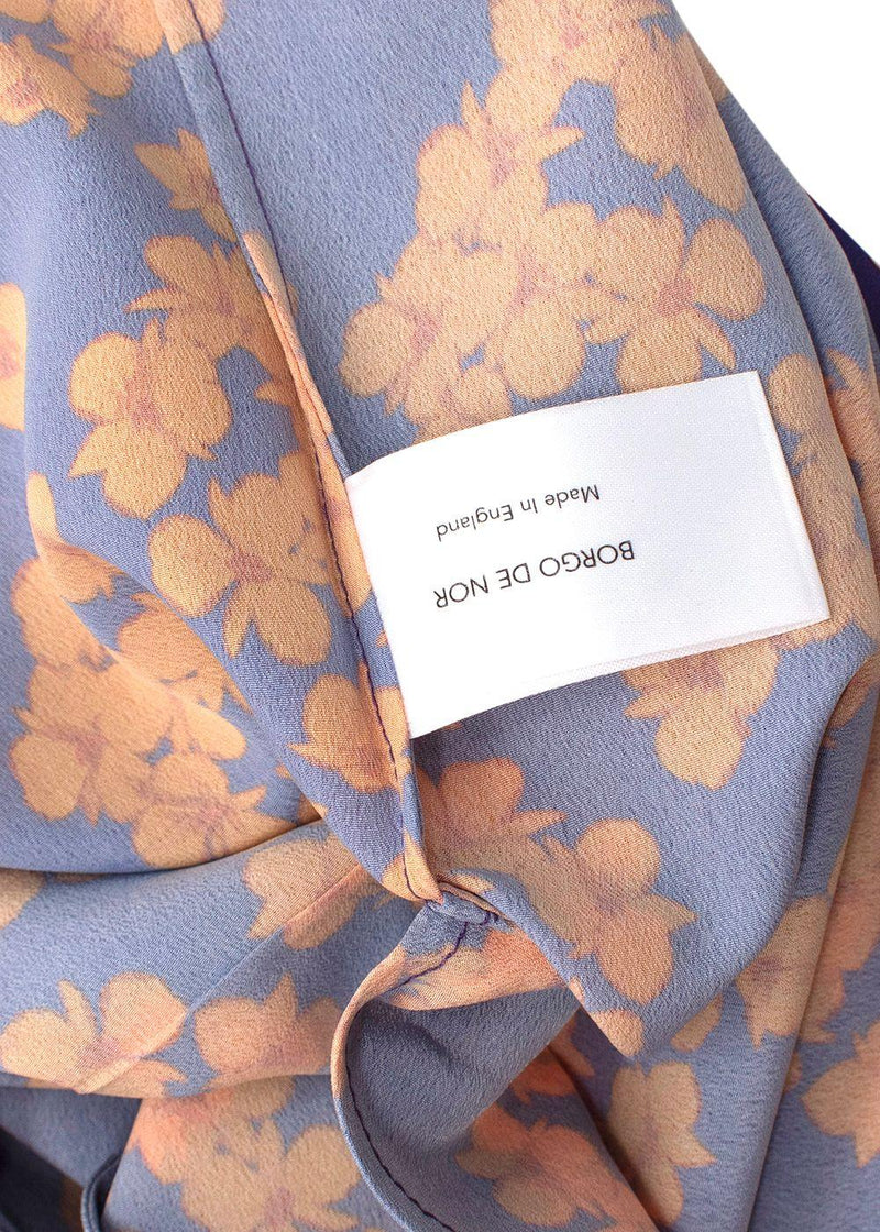 Orange and Purple Floral-print Dress