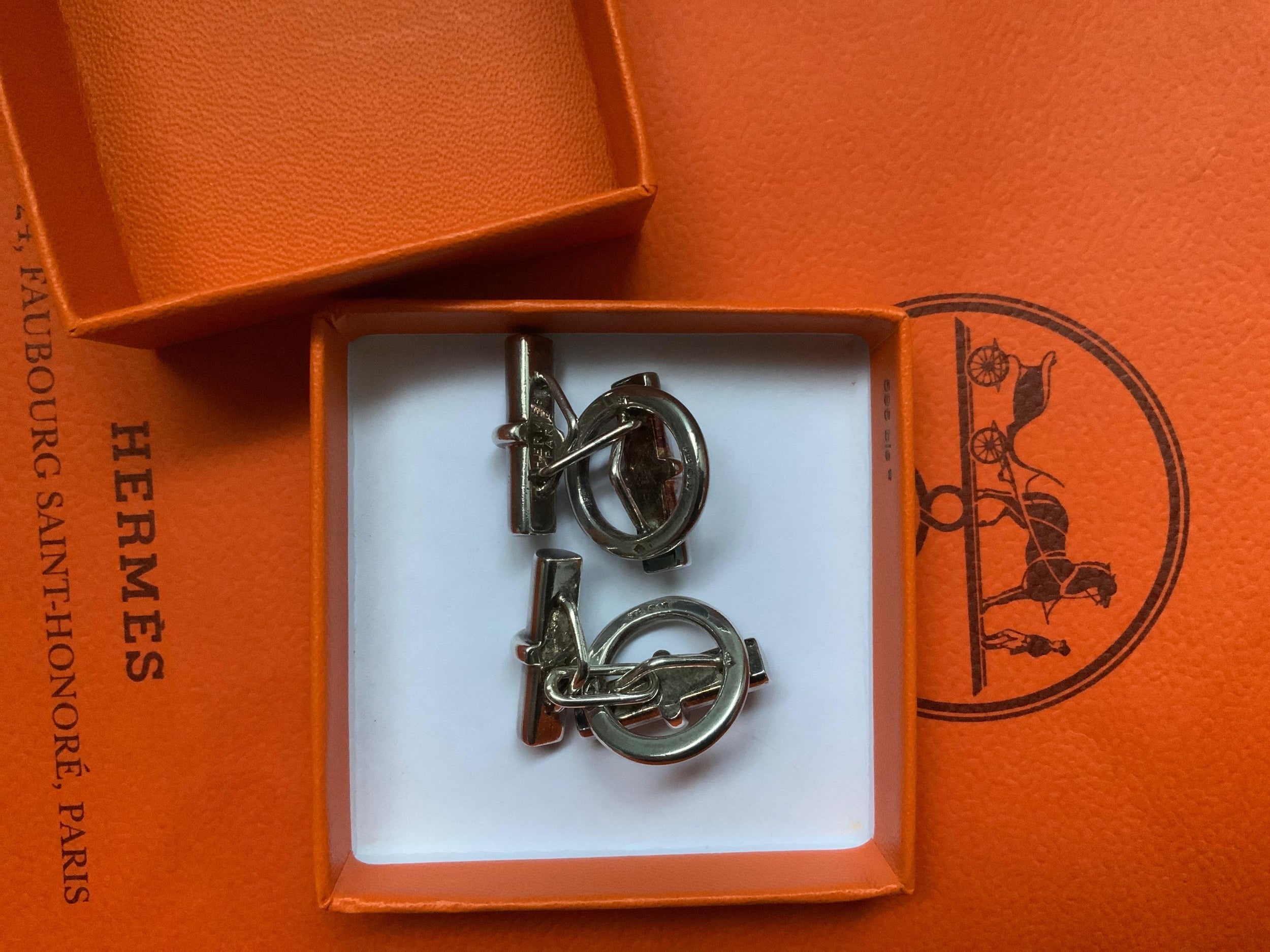 Hermes Vintage Sterling Silver Cufflinks