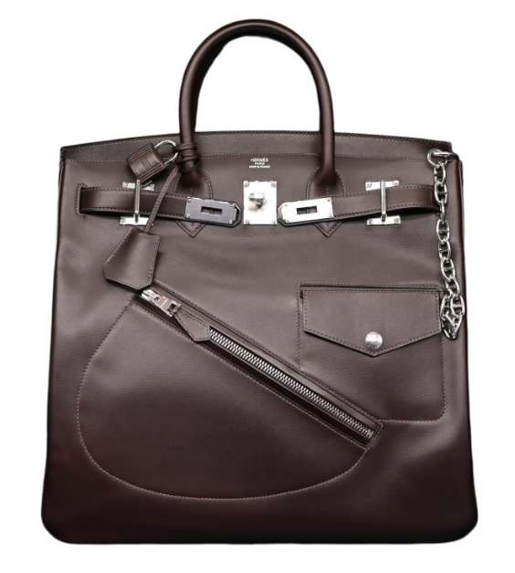 Hermès Haut À Courroies 40 "Rock" Evercolour Marron Ebène Palladium Hardware