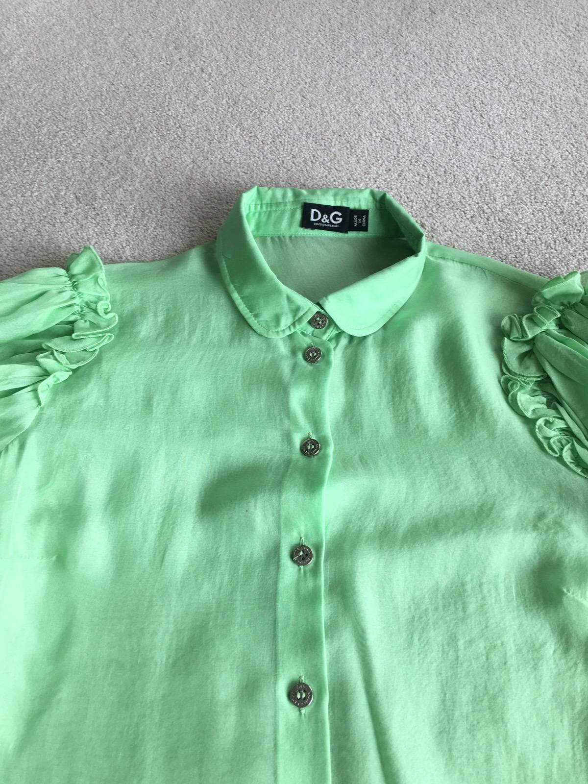 D&G Silk Pastel Green Short Sleeve Shirt