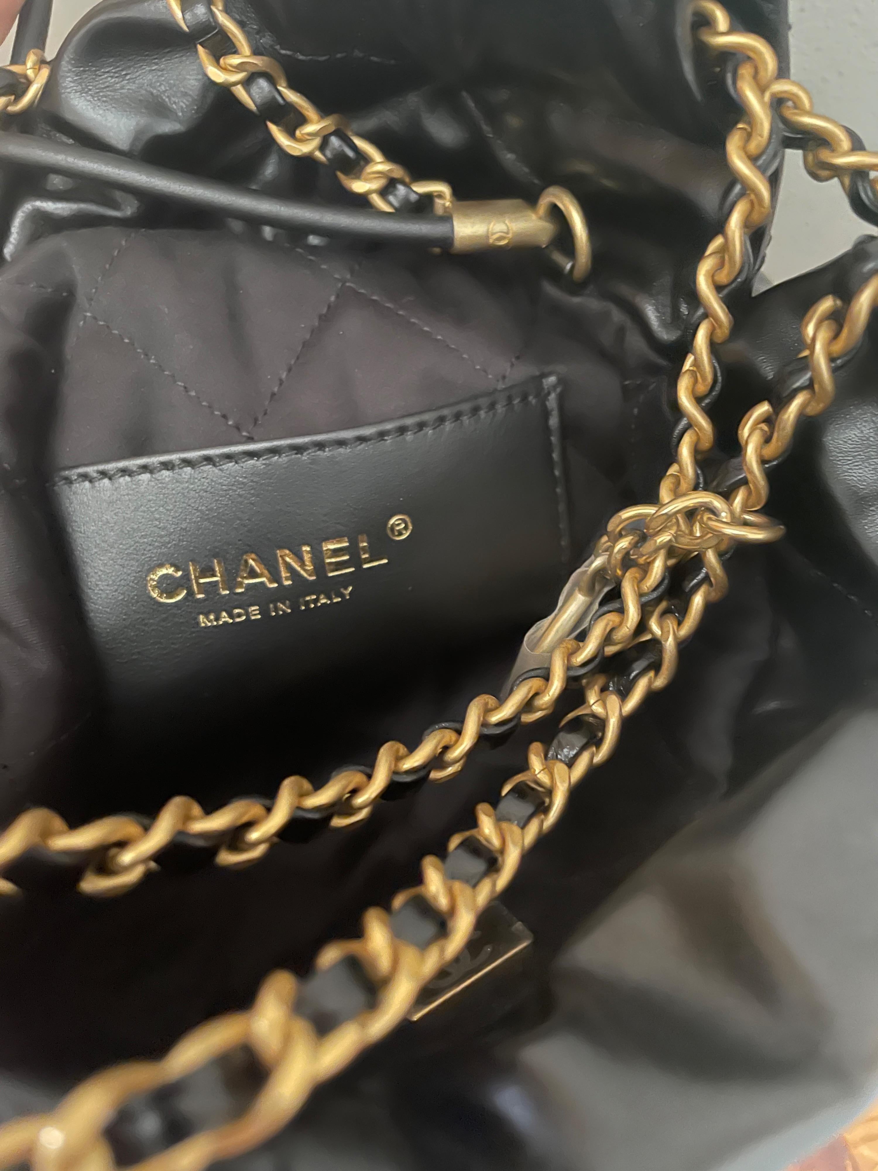 Black Calfskin Mini Hobo 22 Bag