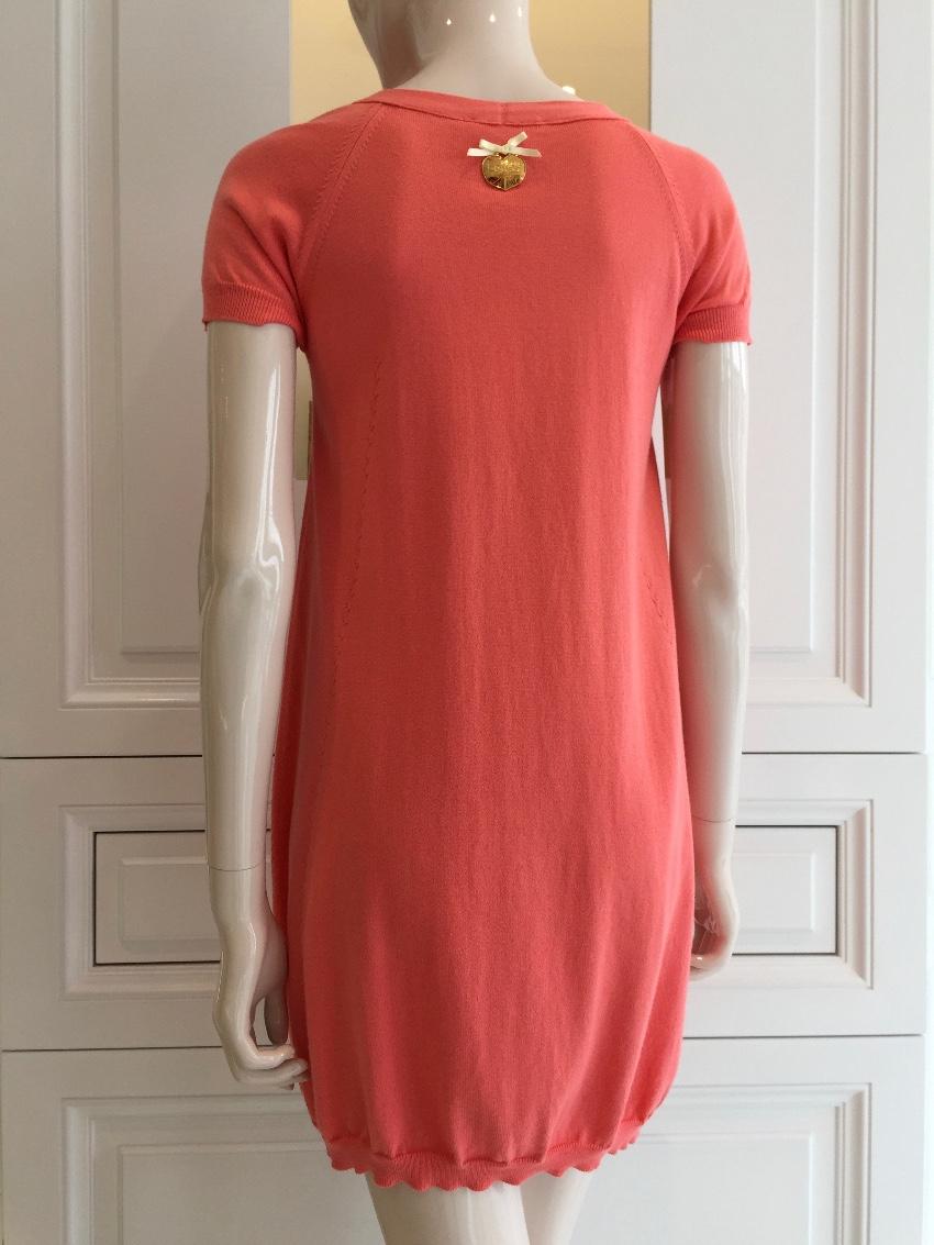 Blumarine Orange Short Sleeve Knit Cardigan