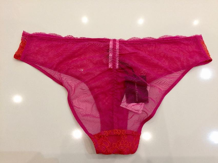 Chantal Thomass Fuchsia Pink & Orange Calais Leavers Lace Brief