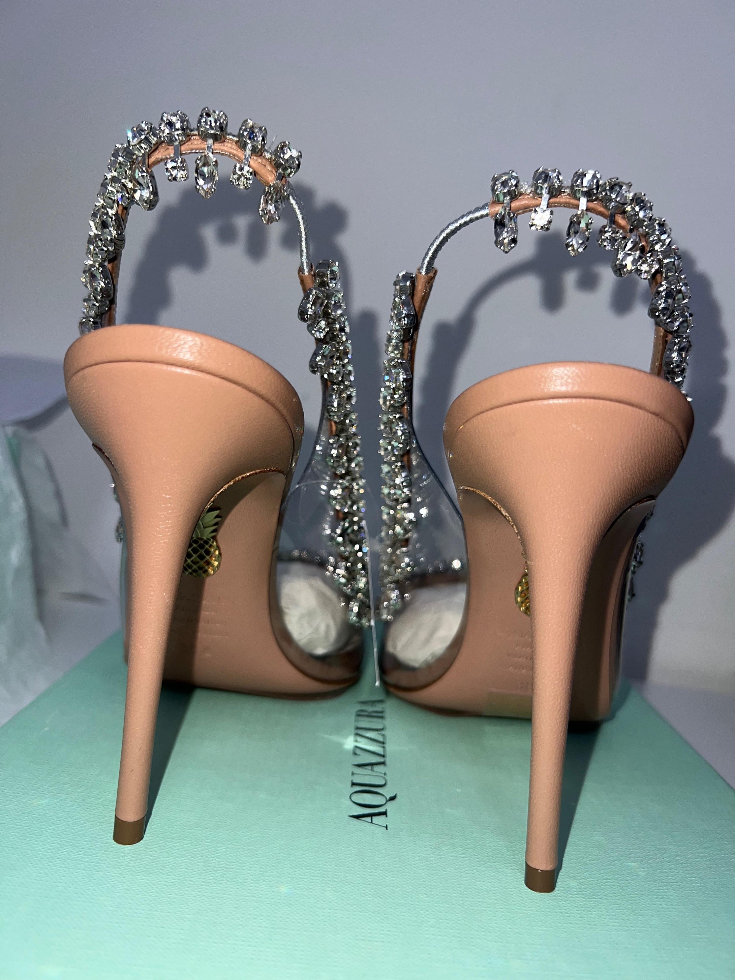 Aquazzura Crystal Embellished Temple Heels