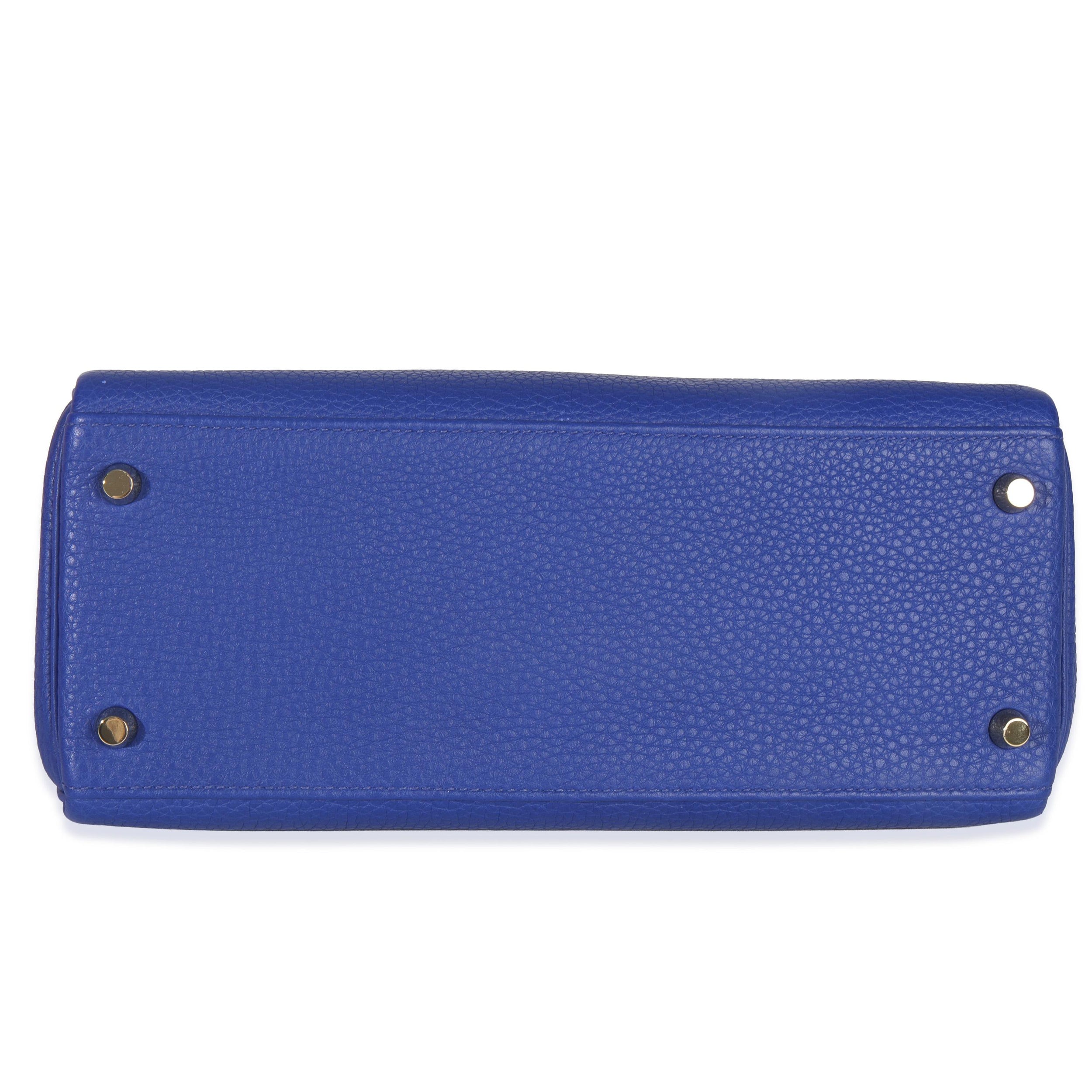 Hermès Bleu Electrique Togo Retourne  GHW Kelly 28