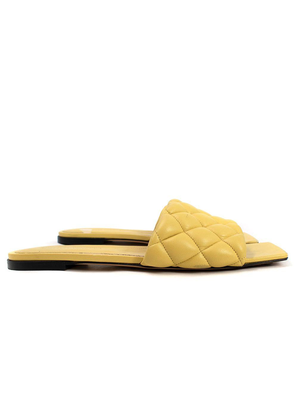 Bottega Veneta Yellow Padded Flat Sandal