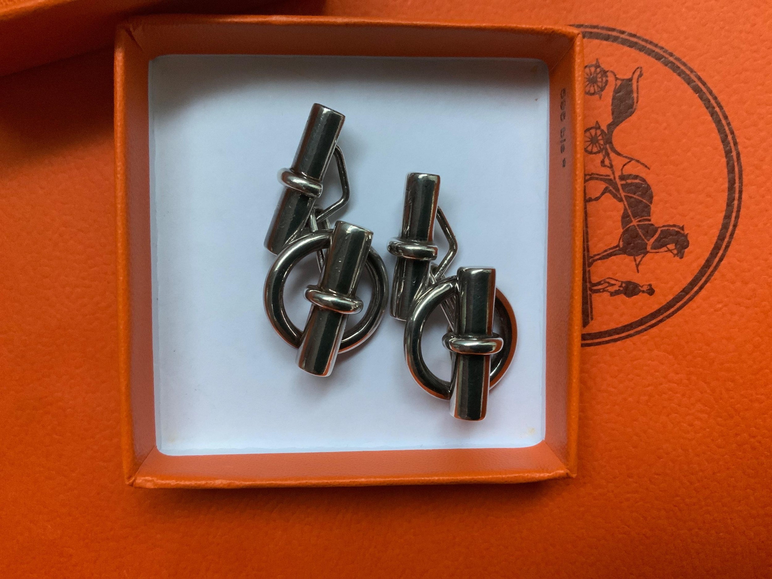 Hermes Vintage Sterling Silver Cufflinks