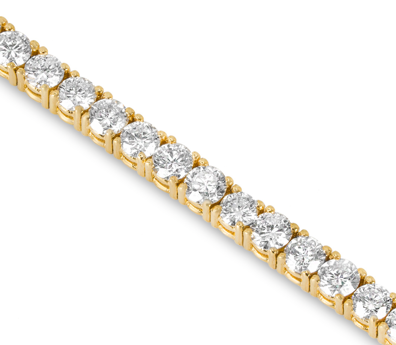 4.27ct Round Brilliant Diamond Yellow Gold Tennis Bracelet