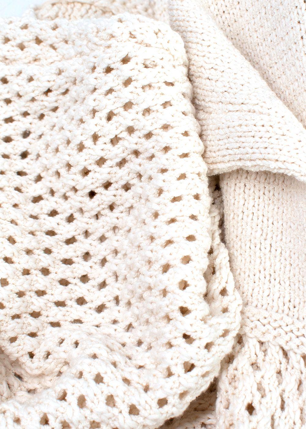 Ninety Percent Cream Crochet Knit Dress