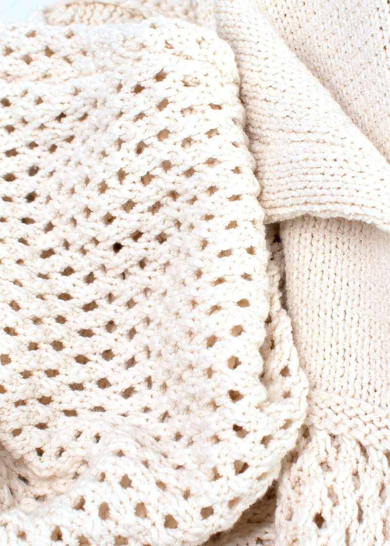 Ninety Percent Cream Crochet Knit Dress