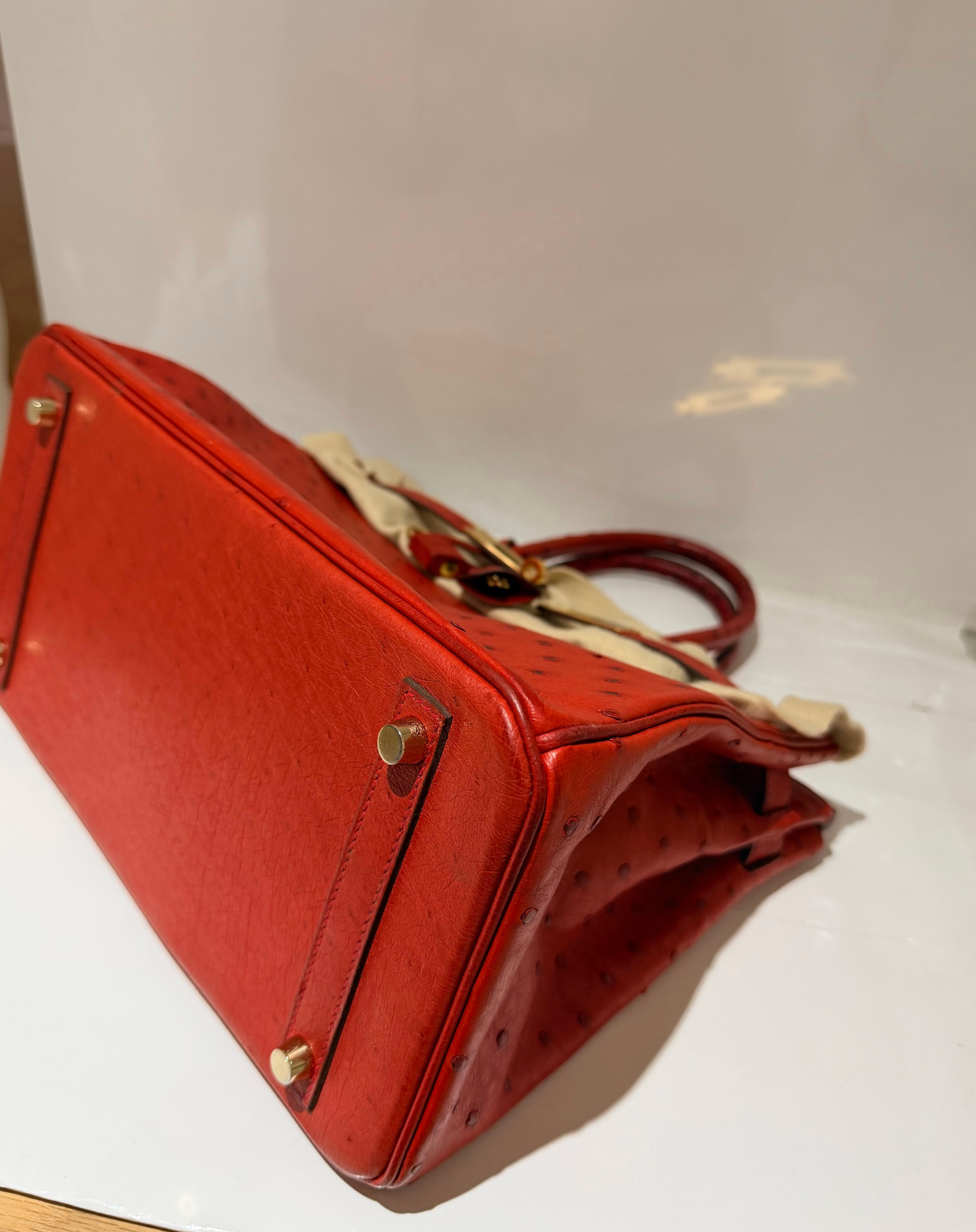 Hermes Birkin 30 in Red Ostrich GHW
