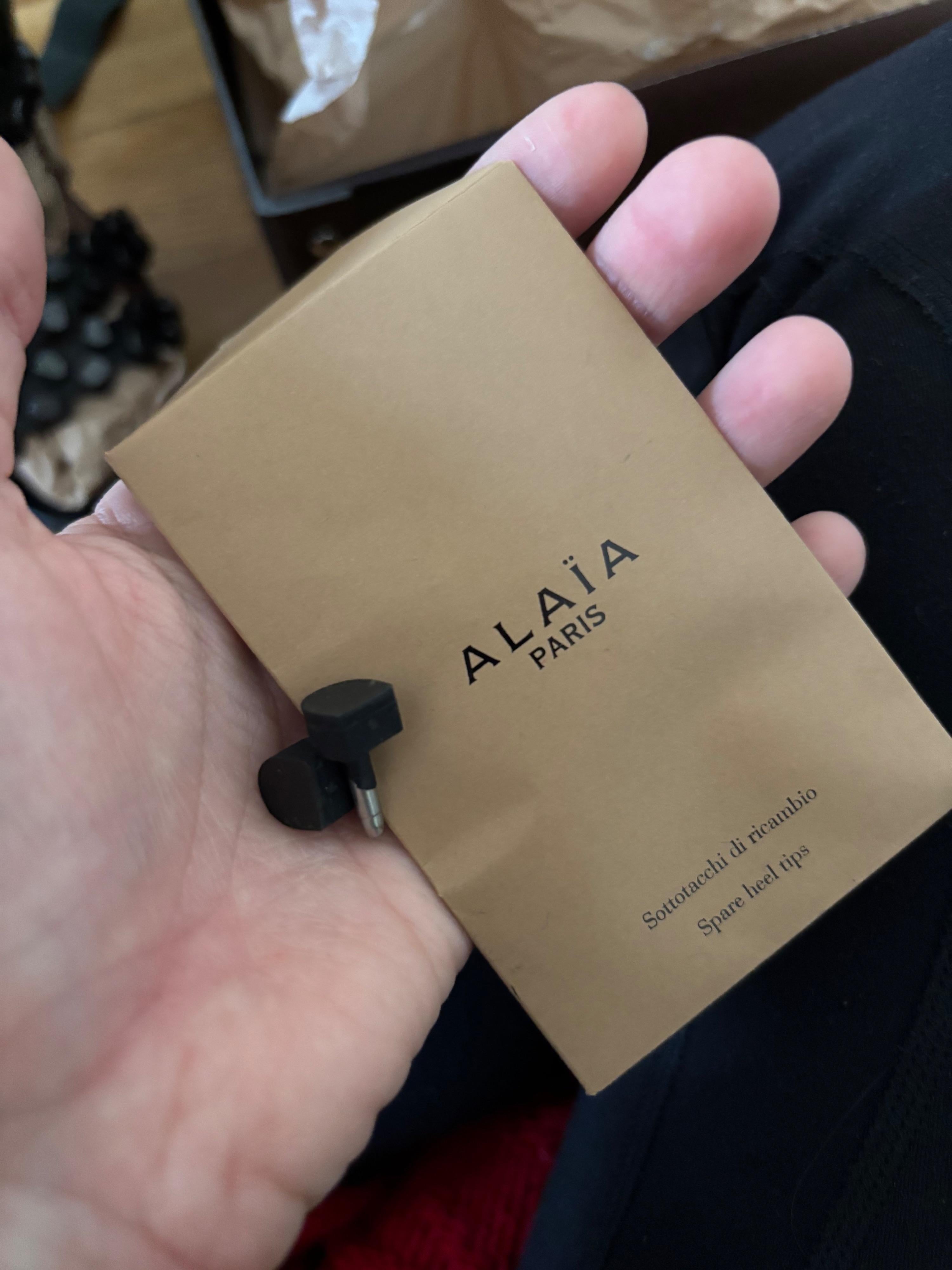 Alaia Navy Blue Platform Sandals