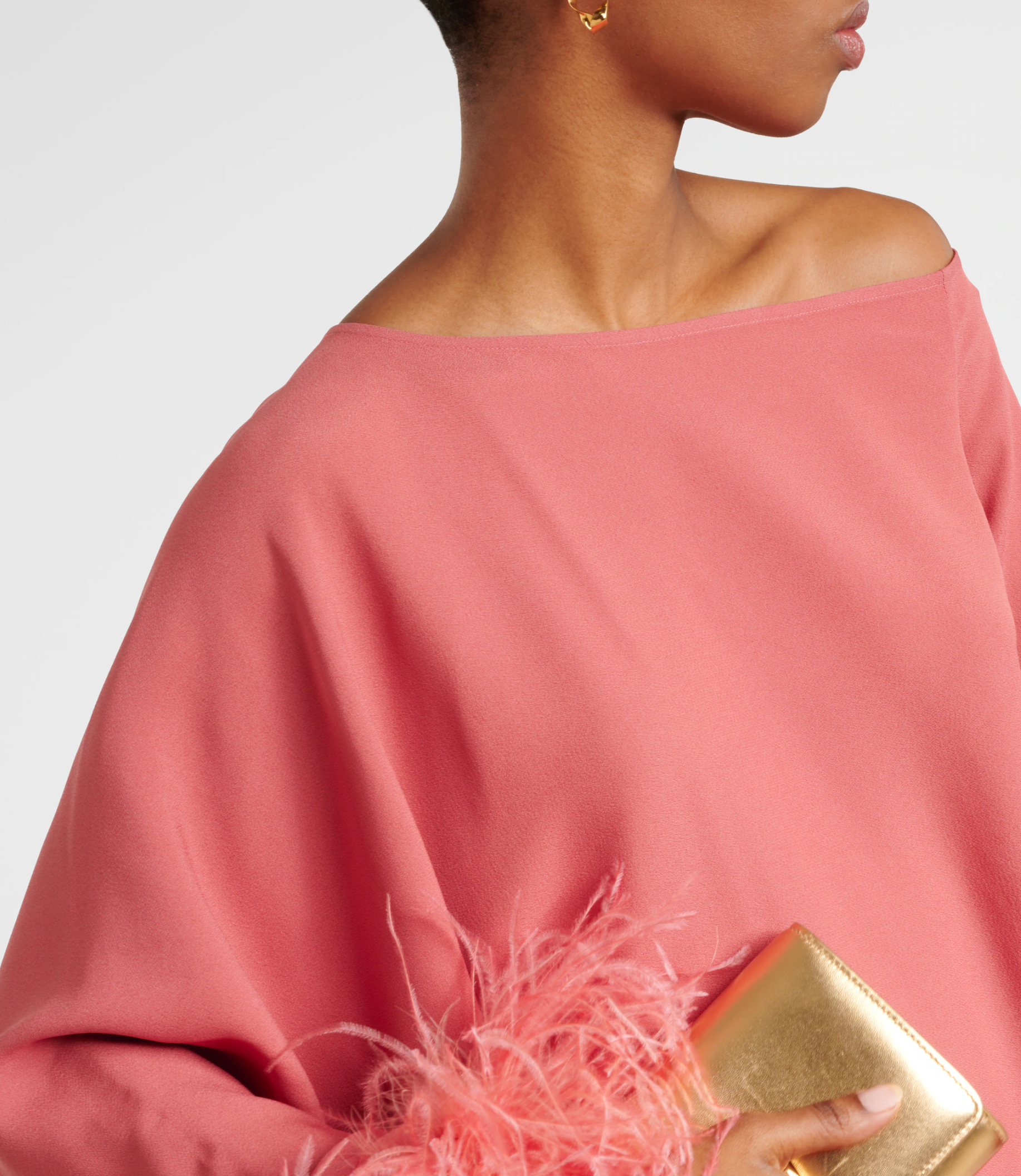 Taller Marmo Ubud Feather-Trim Dress