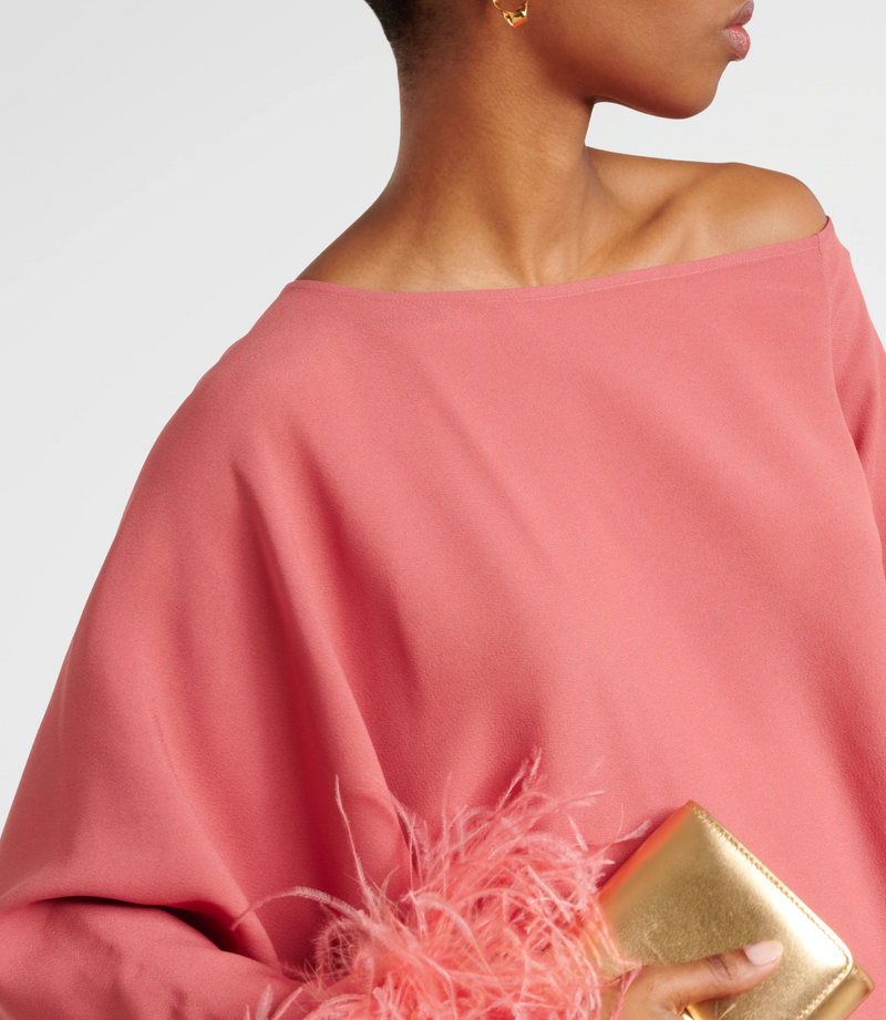 Taller Marmo Ubud Feather-Trim Dress