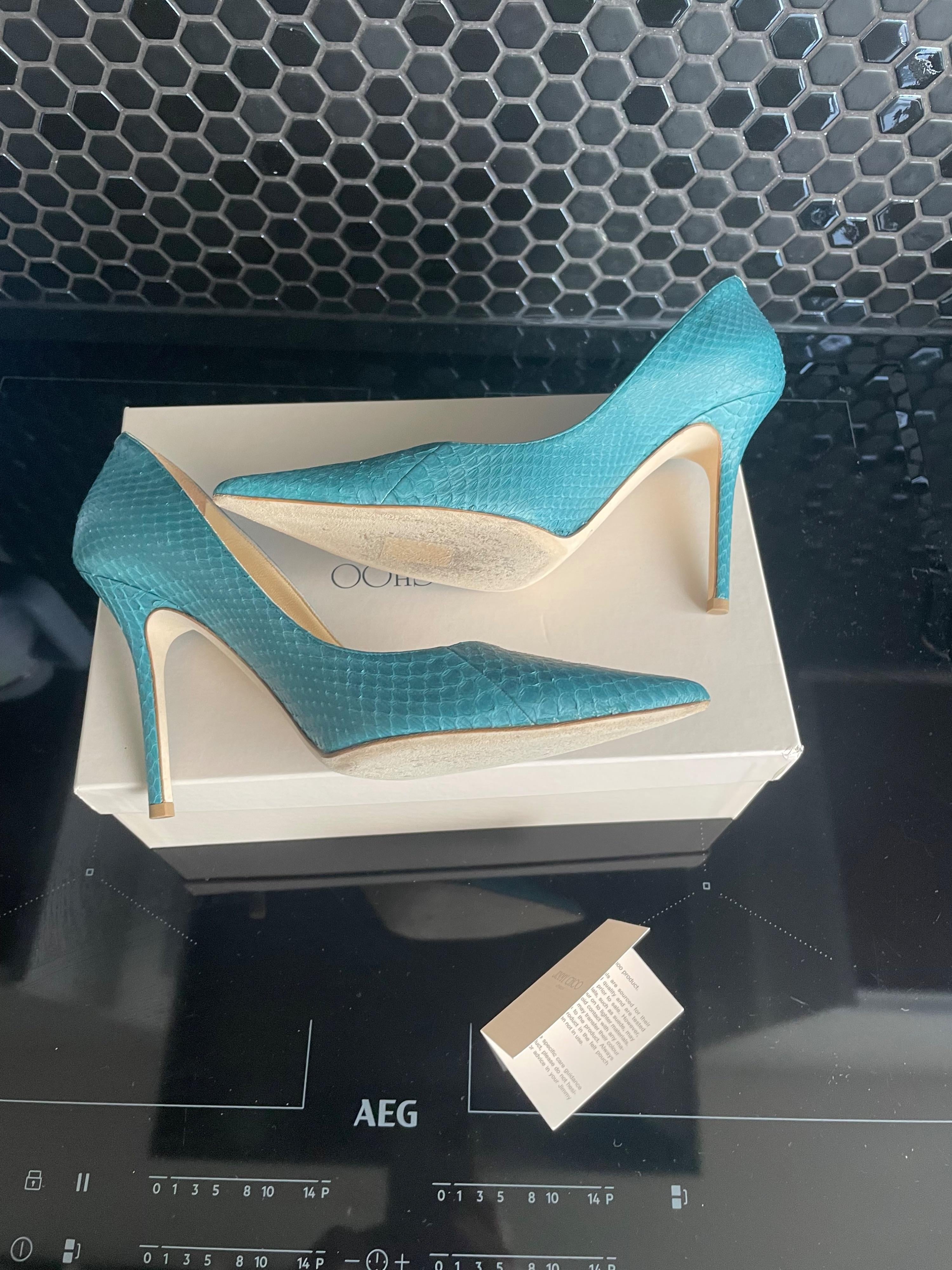 Jimmy Choo Blue Elaphe Matt Pumps