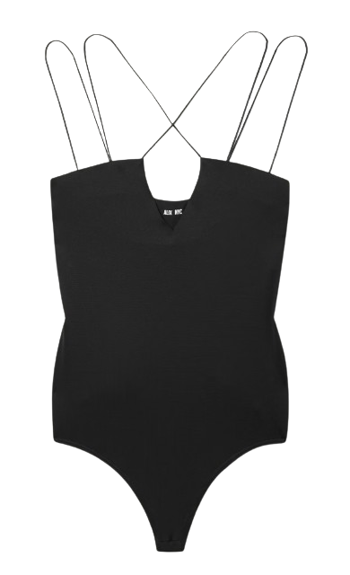 Alix NYC Black Cross Strap Medina Bodysuit