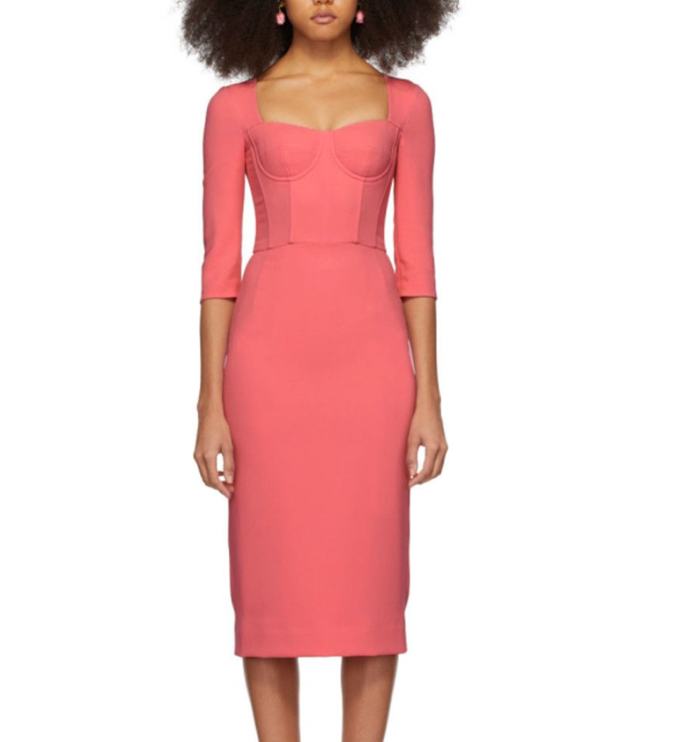 Pink Crepe Bustier Dress
